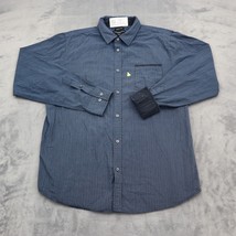London Fog Shirt Mens L Blue Long Sleeve Slim Fit Print Collared Button Up - £19.90 GBP