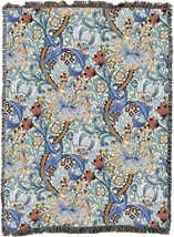 William Morris Golden Lily Blue Blanket Xl - Arts And Crafts - Gift Tapestry - $111.95