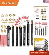 High-Precision 21-Pc Lathe Turning Tool Set - Durable Carbide Inserts In... - $2,085.19 MXN