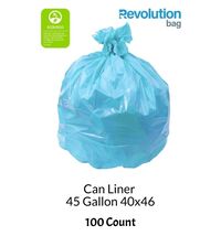 45 Gallon Blue Trash Bags Commercial High Density 0.7 mil Can Liners 100... - $28.91