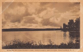 Chautauqua NY~INSTITUTION-SUNRISE On LAKE~1920s Albertype Photo Postcard - £4.65 GBP