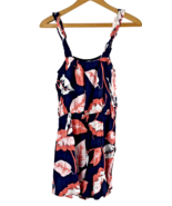 Express Romper Size Small One Piece Black Tropical Floral Summer Shortalls - $40.37 CAD