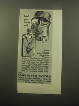 1959 Saks Fifth Avenue Leather Flasks Advertisement - Hold your liquor well - £11.78 GBP
