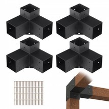 Pergola Bracket Kit 4&#39;&#39;x4&#39;&#39;, 4pcs 3-Way Heavy Duty Corner Bracket Woodworks ... - £74.09 GBP