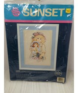 Sunset CATHY Crewel embroidery Kit Vintage 1991 Girl w/ doll Victorian 1... - $14.84