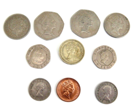 British Coins Lot of 10 Pound Pence Various Years &amp; Denominations - $9.89