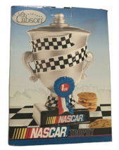 Gibson 2002 NASCAR 12&quot; Silver White Trophy Vintage Ceramic Cookie Jar New - $54.44