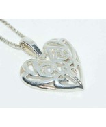 Sterling Silver 4-Leaf Clover Heart Celtic Necklace - £21.32 GBP