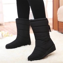 Women Boots Mid-Calf Down Boots High Bota Waterproof Ladies Snow Winter Shoes Wo - £22.60 GBP