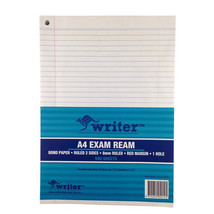 Writer A4 8mm Ruled Exam Paper w/ Margin (55gsm) - 1 Hole - $720.70 MXN