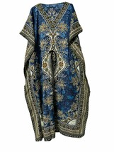 Women Kaftan Hippy-Boho-Maxi Flower Women Polyester Ethnic Night Dress Gray - £6.96 GBP