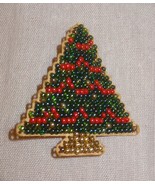 New Christmas Tree Glass Beads  Pin Brooch Jewelry Finished Mill Hill Ha... - £20.00 GBP