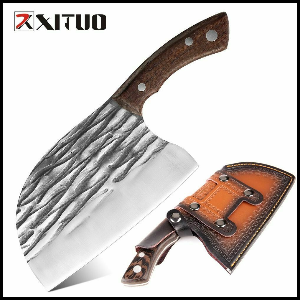 Broad Butcher Knife 5CR15 High Carbon Steel Full Tang Handmade Knife Cleav - $83.74+