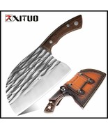 Broad Butcher Knife 5CR15 High Carbon Steel Full Tang Handmade Knife Cleav - £62.59 GBP+