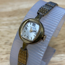 VTG Caravelle Lady Gold Tone Barrel Cocktail Swiss Hand-Wind Mechanical Watch - £16.33 GBP