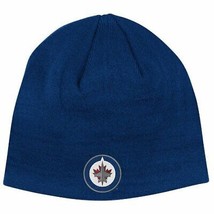 Winnipeg Jets NHL Reebok Navy Blue Cuffless Knit Hat Cap Winter Skull Ca... - $14.99