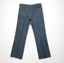 Vintage 90s Wrangler Mens 36x31 Western Bootcut Flared Knit Chino Pants Blue USA - $64.30