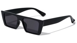 Dweebzilla Slim Square Wide Flat Top Classic Cat Eye Sunglasses (Glossy Black Fr - £8.52 GBP+