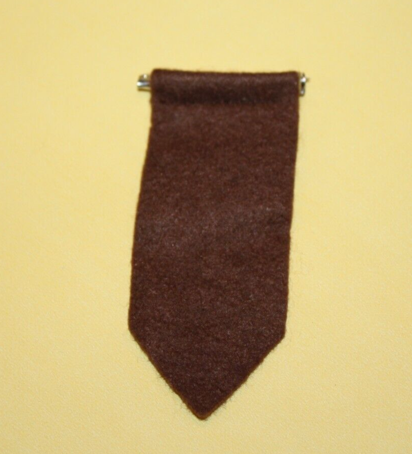 Brownie Girl Scout Insignia Tab for Vest Brown Felt Small Pinback Pin 3.5&quot; - $5.92