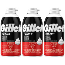 Pack of (3) New Gillette Foamy Shaving Cream, Regular, 11 Oz - £27.91 GBP