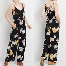 Women&#39;s Maurices Spaghetti Strap Black Floral Jumpsuit ~XXL~ RN 51783 - £14.15 GBP