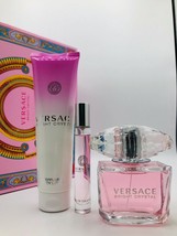 Versace Bright Crystal Perfume 3.0 Oz Eau De Toilette Spray 3 Pcs Gift Set image 2
