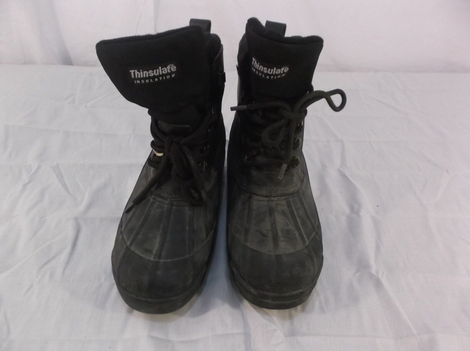 THINSULATE EXPLORERS HEAVY DUTY MENS BOOTS black SZ 9 used/ preowened 11... - $23.21