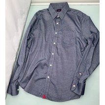 Untuckit Men Shirt Chambray Blue Long Sleeve Button Up Slim Fit Large L - £23.33 GBP