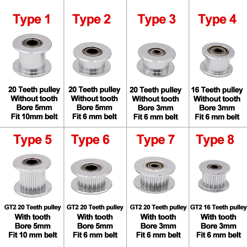 House Home GT2 Idler Timing Pulley 16-teeth 20-Teeth with m or 5mm Bore with Bea - £19.93 GBP
