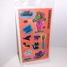 Vintage 80s Stickers Stick R Treats Halloween Dress A Witch Hallmark 1 Pack 1984 - $9.90