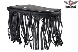 Black Leather Floor Boards with Fringe For RIDER Position Motorcycle Bik... - £32.95 GBP