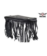 Black Leather Floor Boards with Fringe For RIDER Position Motorcycle Bik... - $41.58