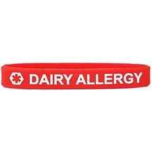 Dairy Allergy Medical Alert Wristband Bracelet in Red - $2.85