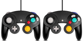 2 x NEW Nintendo GameCube / Wii Wired Gaming Gamepad Controllers Black - £15.02 GBP