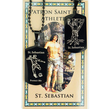 St. Sebastian Soccer Medal Dog Tag, plus a Laminated Prayer Card - £10.55 GBP