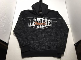 Le Tigre Hoody Sweater 80&#39;s/90&#39;s Men&#39;s M Color Black Orange White Embroi... - £33.12 GBP