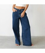 CHARCOAL wide leg high waisted jeans medium wash size 4 rigid denim 100%... - €37,03 EUR