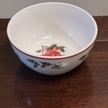 Christopher Radko Porcelain Bowl -with holly berries and christmas bulb ... - $16.82