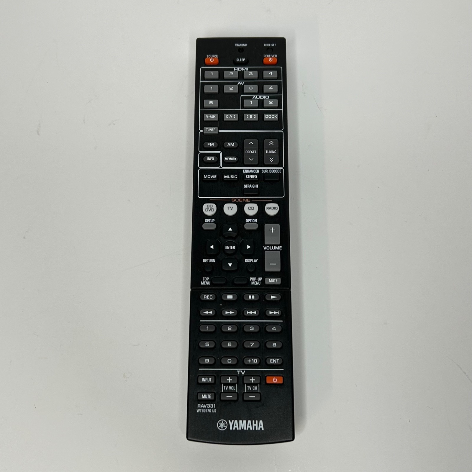Genuine Yamaha Remote RAV331 WT92670 US For HTR-3063 HTR-3064 RX-V371 RX... - $14.08