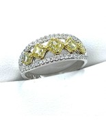 1.23 TCW Natural Intense Yellow Cushion Diamond Wedding Band 14k White Gold - $69,934.89 MXN