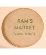 Vintage Tucson Arizona Wooden Nickel Ram&#39;s Market - £3.69 GBP