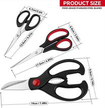 Kitchen Shears Set - QtoiKce Kitchen Scissors 3 Pack All Purpose Poultry Shears, - £7.97 GBP