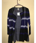 Anne Klein Knit Long Sleeves Cardigan Sweater Jacket regal Purple multi ... - $1,092.32 MXN