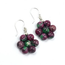 Ruby Zoisite Gemstone 8 mm Round Beads 1.80&quot; beads Earring BE-64 - £6.69 GBP