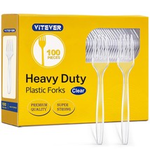 [100 Count] Clear Plastic Heavy Duty, Premium Disposable , Durable Plast... - £11.17 GBP