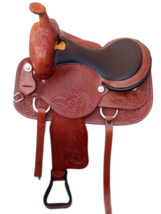 ANTIQUESADDLE Leather western barrel racing horse saddle - £394.24 GBP