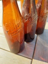Schreier Sheboygan Wis Vintage Amber Glass 5 Beer Bottles Antique Bar Ma... - £79.40 GBP