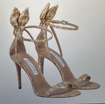 Aquazzura Bow Tie 105 Cutout Woven Raffia Sandals 38 $895 - $175.00