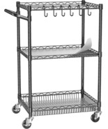 Utility Cart With Wheels, 3 Shelf Rolling Cart, Kitchen Trolley With, Gr... - $103.95