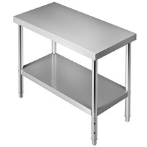 VEVOR Stainless Steel Work Prep Table Commercial Food Prep Table 48x18x34in - £159.85 GBP